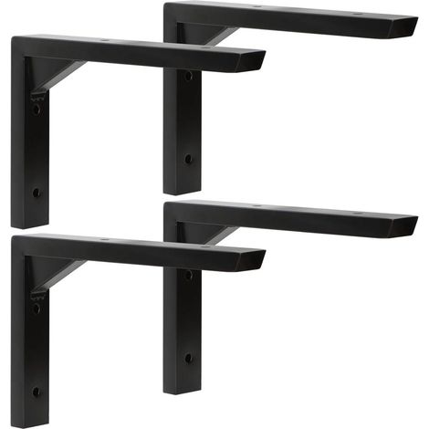 Supports De Tablette En Forme De L - Acier Inoxydable - Charge Maximale 50 Kg - Pour Cuisine Bureau Atelier Et Garage - Lot De 4 (1/5)