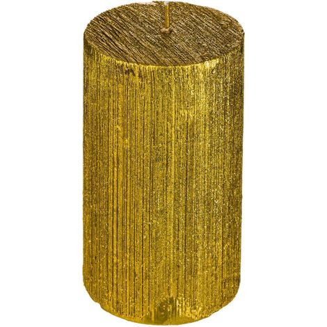 Candela cilindrica glitterata 7x12cm oro - Feeric lights & christmas (1/4)