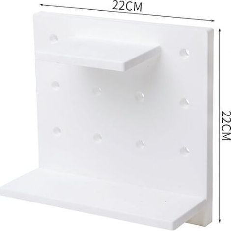 BRAVIX 3-teiliges Lochwandregal, Wandorganizer aus Kunststoff, geeignet für Zuhause, Küche, Badezimmer, Büro (Weiß) (1/5)