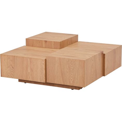 HOME DELUXE - Couchtisch Nayeli - Helle Eiche, Größe: 96 x 96 x 39 cm, MDF Platte, ohne Montage I Wohnzimmertisch Beistelltisch Sofatisch  Couchtisch Sofatisch Tisch Wohnzimmertisch (1/5)