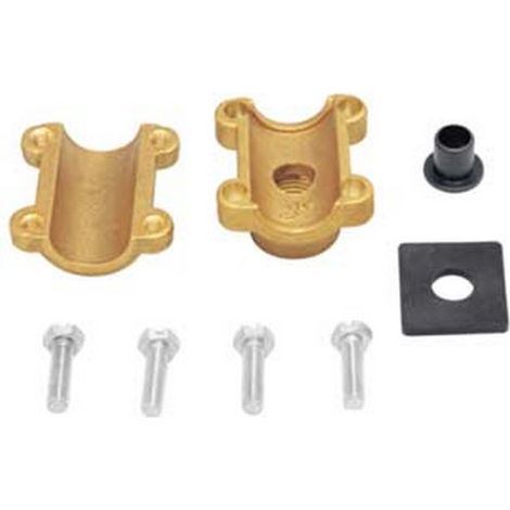 1PZ PRESA A STAFFA IN OTTONE PER TUBO - uscita filetto F 1/2" x 1/2"