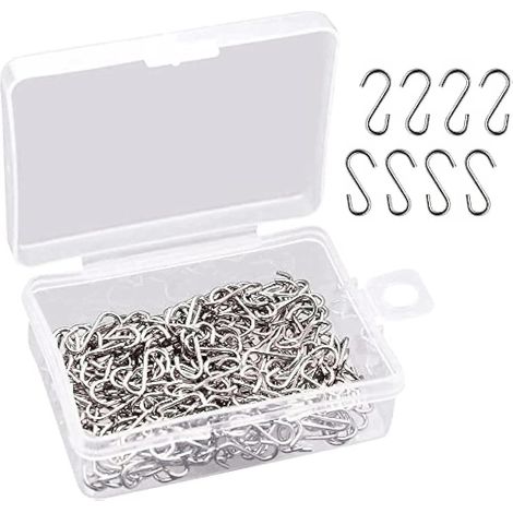 200Pièces Mini Crochets en S en Acier Inoxydable 14mm avec Boîte S Crochet Petits Crochets en Forme de S Multifonctions Crochet Connecteurs pour Bricolage Bijoux Suspendus Étiquettes Artisanat DIY (1/5)