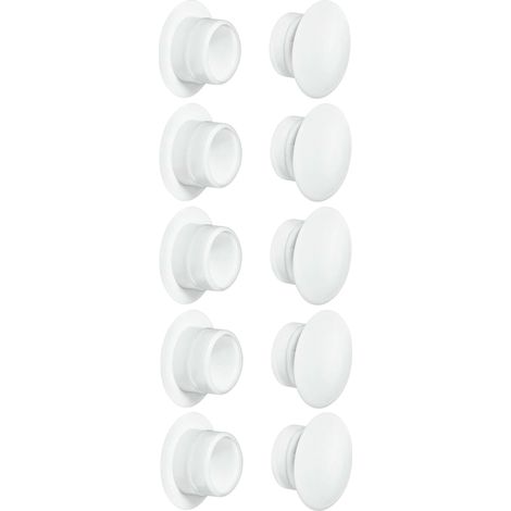 Cyclingcolors – Lot de 10 bouchons blancs en plastique diamètre 10mm – Cache vis pour meubles – Finition esthétique et protection trous