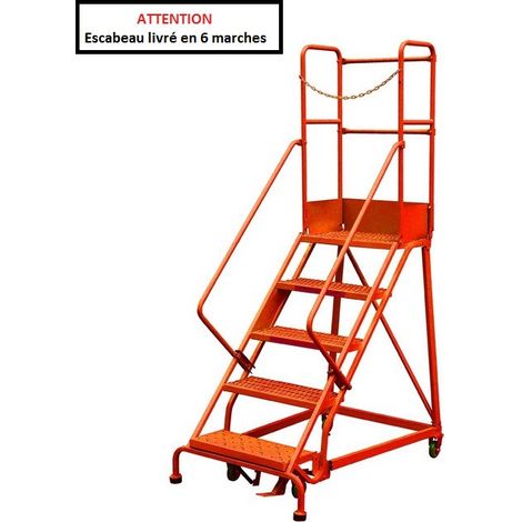 Stockman - Escabeau de sécurité immobilisation automatique 6 marches - RLC356 (1/2)