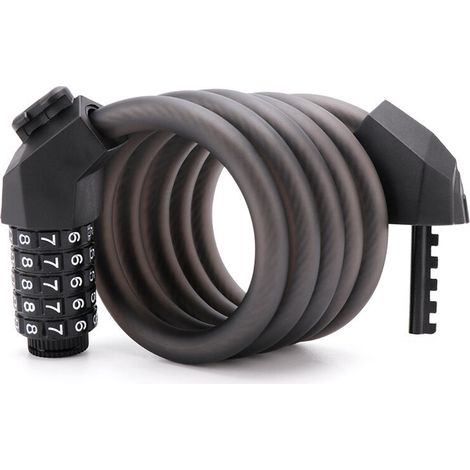 Ahlsen Candado para bicicleta Equipo para montar Contraseña de cinco dígitos Cable de acero transparente y atrevido Candado con contraseña para bicicleta de montaña resistente al agua y al óxido - Neg (1/5)