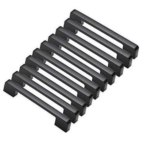Maniglie per porte in lega di alluminio nero, 10 pezzi, con barra a T, per mobili da cucina, spaziatura tra i fori 160 mm (1/5)