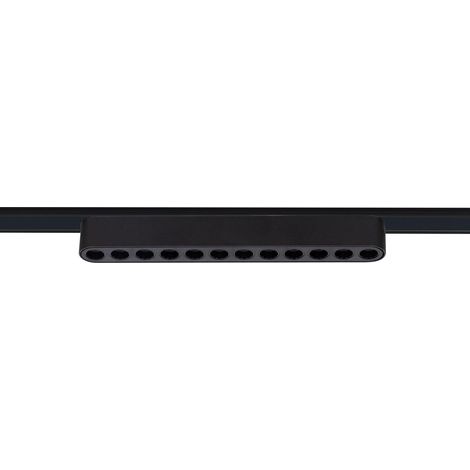 Faretto Lineare LED Binario Magnetico Monofase 25mm Super Slim 12W 48V CRI90 Nero (UGR 16) 222mm Bianco Naturale 4000K