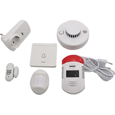 Kit 7PZ allarme casa sicurezza domestica rilevatore fughe gas allarme antifurto (1/2)