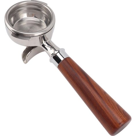 58-mm-Kaffeefilter mit 2 Öffnungen, feines Sieb, Edelstahl, abnehmbarer Holzgriff, Zubehör für NOWWA A1, Material: Siam-Rosenholz (1/5)