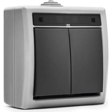 Doppel Schalter Famatel 19076 Weiß 16A 230V Wasserdicht
