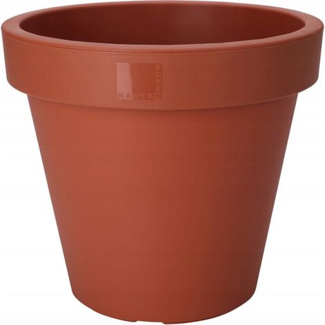 Vaso da giardino decorativo in terracotta, rotondo, 25 x 22 cm. (1/2)