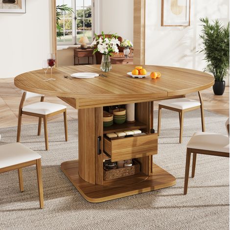 Table extensible 118-158 cm en MDF noir de cuisine OKMYHOME (1/5)