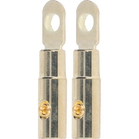 Paire de cosses à joint torique pour batterie, en laiton plaqué or, haute précision, sans soudure, modification audio, calibre 8 GA pour câbles de 8 à 10 GA. (1/5)