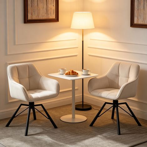 Chaise pivotante de salle à manger, sièges de cuisine spacieux, fauteuils de cuisine à dossier rembourré (lot de 2 uniquement) (1/5)