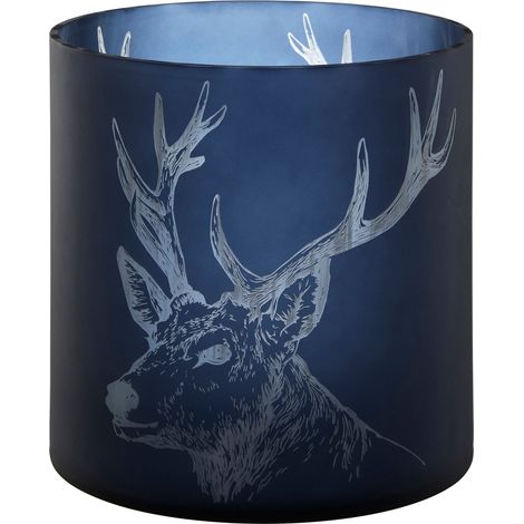 Interiors by Premier Large Blue Stag Candle Holder, Blue Glass Construction Candle Holder, Stag Motif with Attractive Details (1/3)