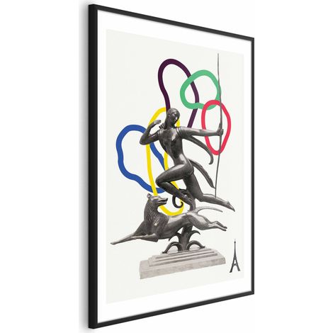 Poster – Grafikcollage – Frau beim Bogenschießen (1/4)
