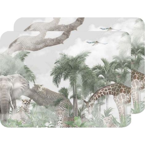 Lot de 2 sets de table motifs animaux OLWEN (1/3)