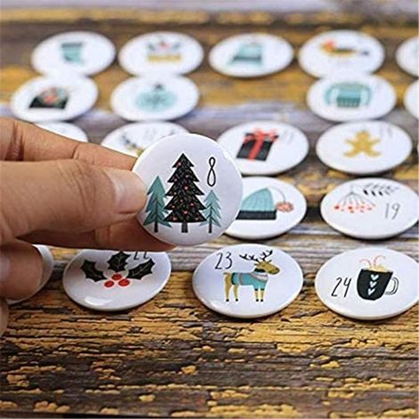 Set mit 25 nummerierten Ansteckern für Adventskalender, Geschenktüten-Zubehör (Beutel) 25 Stück - 3 (1/5)