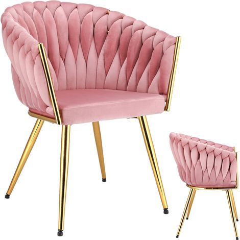 Silla MOLTO, rosa, patas doradas (1/5)