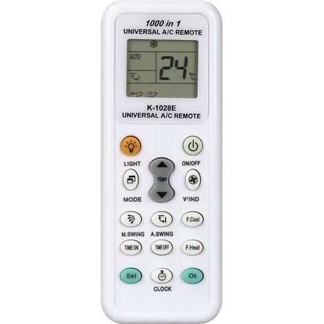 Telecommande Universelle Plus de 1000 Marques, Télécommande Climatiseur Universelle pour LG Climatiseur Fujitsu, Samsung, Daikin, LG, Hisense, Geepas, Panasonic, Gree, Midea, Haier, Sharp K-1028E (1/4)