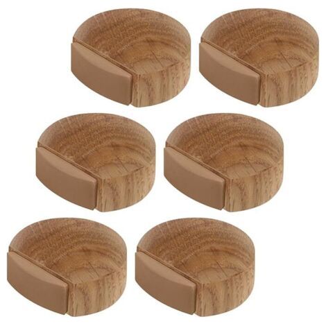 6 Stück Türstopper - Selbstklebender Türstopper aus Holz für Boden und Parkett - Selbstklebender Türstopper - Türstopper (Natur-Eiche), INHHUB