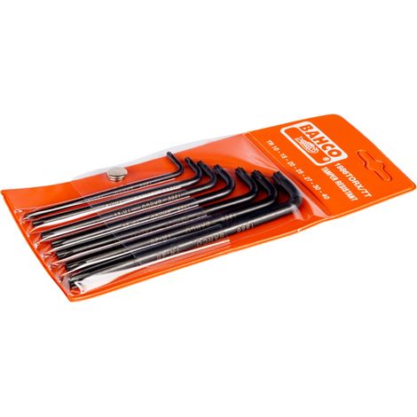 Bahco Langer TXWinkelschraubendreher-Satz, phosphatiert, TR10-TR40 - 7-tlg. (1/2)