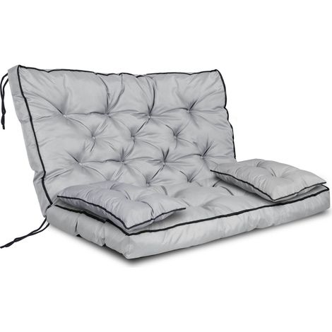 Hochseitiges Gartenset mit Keder, 120x60x50 cm, grau