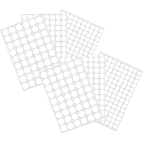 Autocollants Cache-Vis Adhesif Blanc en PVC 580 Pieces Pastilles de Masquage Rondes pour Meubles Armoires Tiroirs Couvre-Vis 12mm 15mm 21mm Cache-Trou Impermeable et Resistant a la Poussiere (1/5)