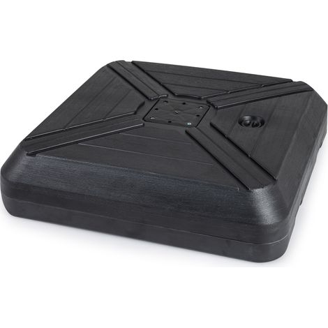 Socle carré pour parasol déporté avec roulettes et poignées rainurées, réservoir remplissable eau/sable HDPE renforcé épaisseur 7,5 pouces croix métallique jardin terrasse bord piscine (1/5)