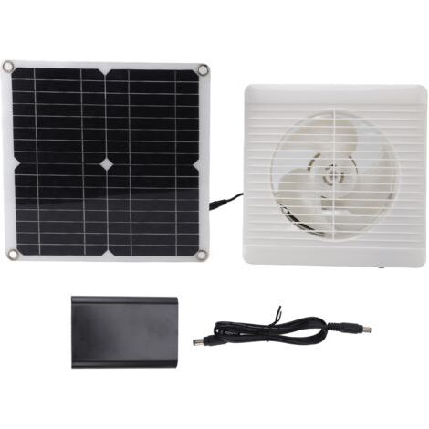 BUNTHAUS Ventilateur solaire 12W 12V DC, ventilateur d'extraction alimenté par panneau solaire pour serre extérieure (1/5)
