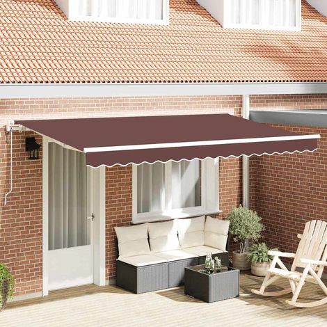Einziehbare Markise Braun 400 x 200 cm Stoff (1/5)