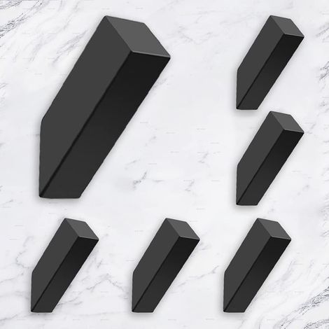Schwarze Handtuchhaken, mattschwarze Bademantelhaken, moderne Handtuchhaken aus Edelstahl SUS 304, robuste, wasserfeste Wandhaken, 6er-Packung (1/5)