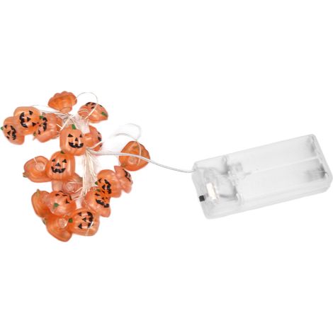 Guirlande Lumineuse Citrouille 20 LED 2m, Alimentée par Piles pour Décoration Halloween Intérieur Extérieur (1/5)