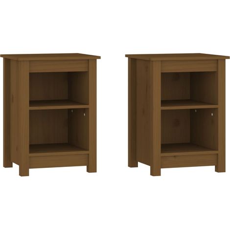Maison Exclusive - Mesitas de noche 2 uds madera de pino marrón m
