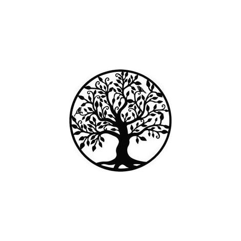 Arbre de Vie en Métal Noir – Décoration Murale ou Extérieure, Silhouette Artistique pour Maison, Jardin ou Intérieur (28 x 28 cm)