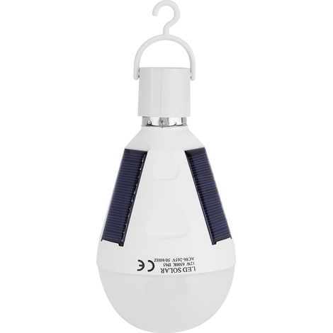 Ampoule Solaire E27 12W 26LED - Lampe Portative Avec Crochet - Pour Camping Et Urgence - Batterie 1200mAh (1/5)