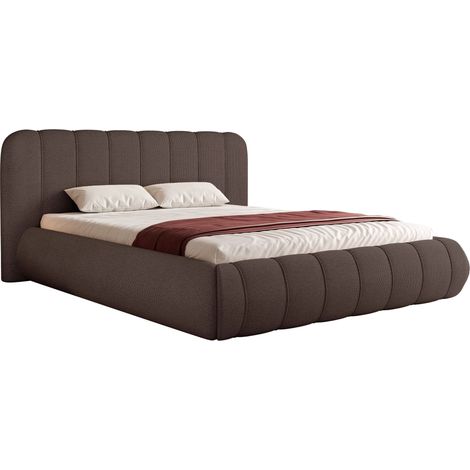 Selsey Malunna - Lit rembourré - 160x200 cm - chenille Marron (1/5)