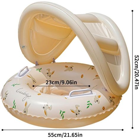 Bouée Gonflable pour Enfant avec auvent,Accessoires de Jeux d'eau Flotteur Enfant Gonflable avec auvent,pour Bain, Plage, Vacances d'été (1/4)