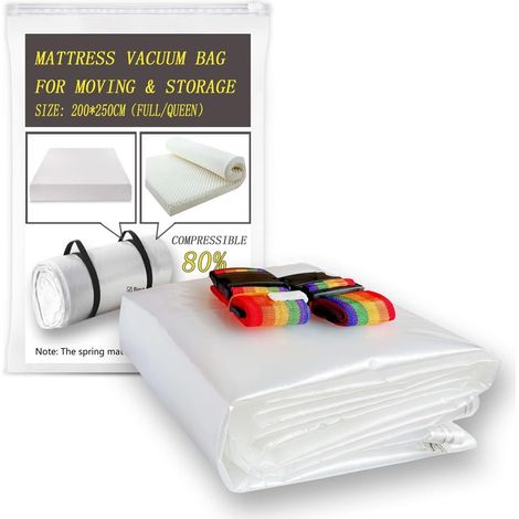 Sac à vide pour matelas, extra épais et étanche, avec sangles colorées, pour déménagement et rangement,130170cm (1/5)