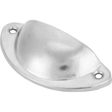 Bouton de tiroir/meuble en métal, poignée de tirage antique en forme de coquillage (argenté) (1/5)