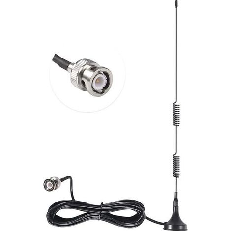 20-1300MHz mâle BNC - Antenne Vhf Uhf Radio Amateur De Police, Scanner De Radio Mobile, Base Magnétique, Ante (1/4)