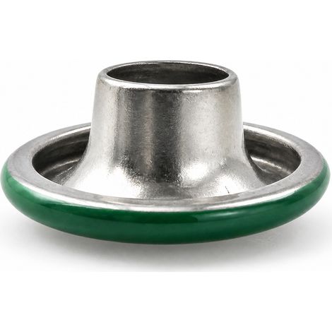 Pomello a crisantemo 13 mm lega bianco perlaceo, perla rossa (1/5)