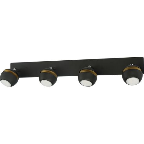 Foco MIC R4 GU10 negro mate + dorado (1/2)