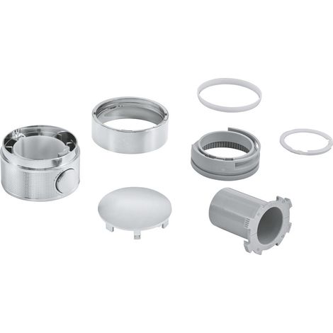 Grohe – Poignée de contrôle de température pour Grohtherm SmartControl – Limiteur de température 38°C – Finition chromée – Installation finale (1/4)