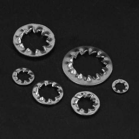300 rondelles dentelées internes en acier inoxydable 304, boîte combinée M3 M4 M5 M6 M8 M10 (1/5)
