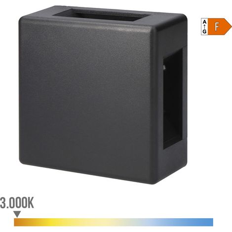APLIQUE LED 6W 130lm 4000K LUZ DIA CUADRADO IP65 12x12x5cm 4 PROYECCIONES EDM (1/5)