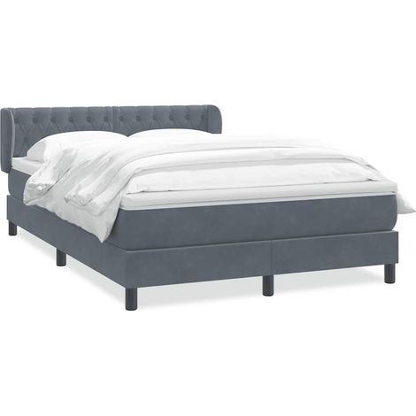 Maison Exclusive - Giroletto a Molle con Materasso Grigio Scuro 160x210 cm Velluto (1/5)