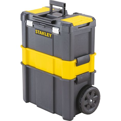 Carrello trolley porta attrezzi e minuterie con 3 livelli di stoccaggio e lucchettabile professionale STANLEY