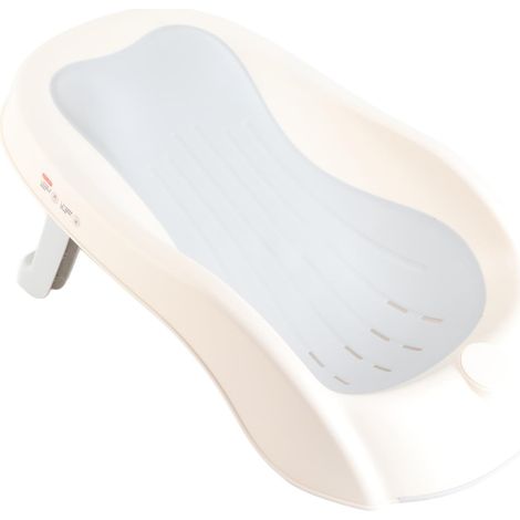 Support de Bain d'angle, Baignoire Antidérapante pour Nouveau-nés, Accessoire de Baignoire Gris Portable et Sûr (GRAY) (1/4)