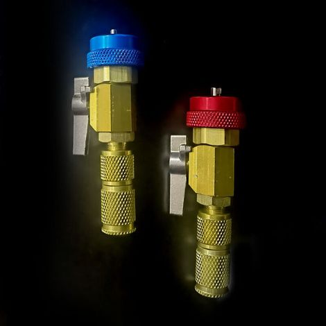 R134A valve core quick installation and removal tool for air conditioning (2 pieces) - High and low pressure (1/4)